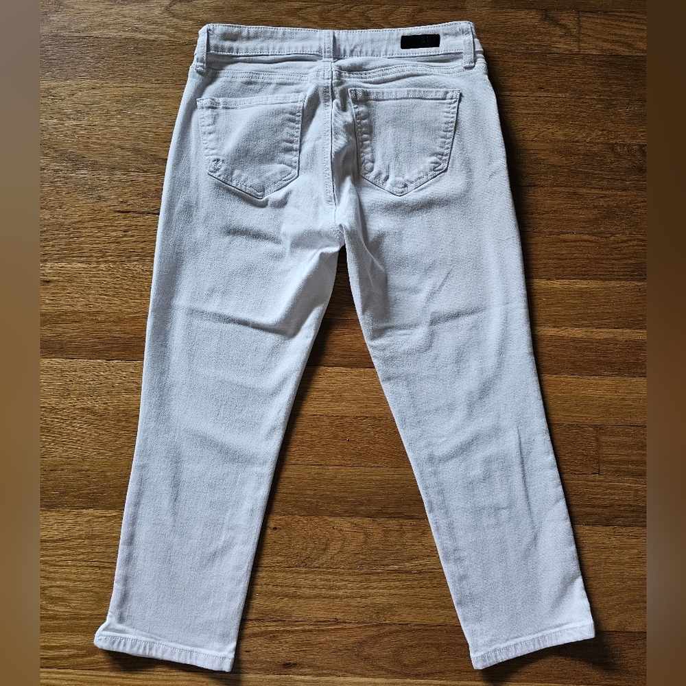 Kut from the Kloth Crop Skinny White Size 2 Stretch Jeans 27" Waist X 20" Inseam - Picture 2 of 15